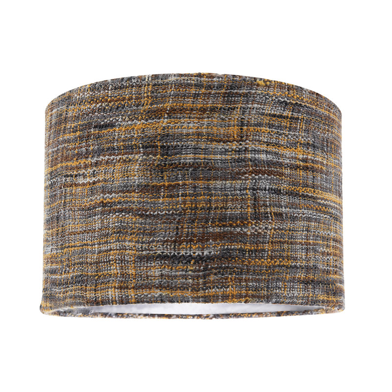 20cm H Fabric Drum Lamp Shade ( No Direct Attachment Method ) in Brown