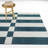 Alessandro Blue/Cream Geometric Stripe Area Rug-767039748
