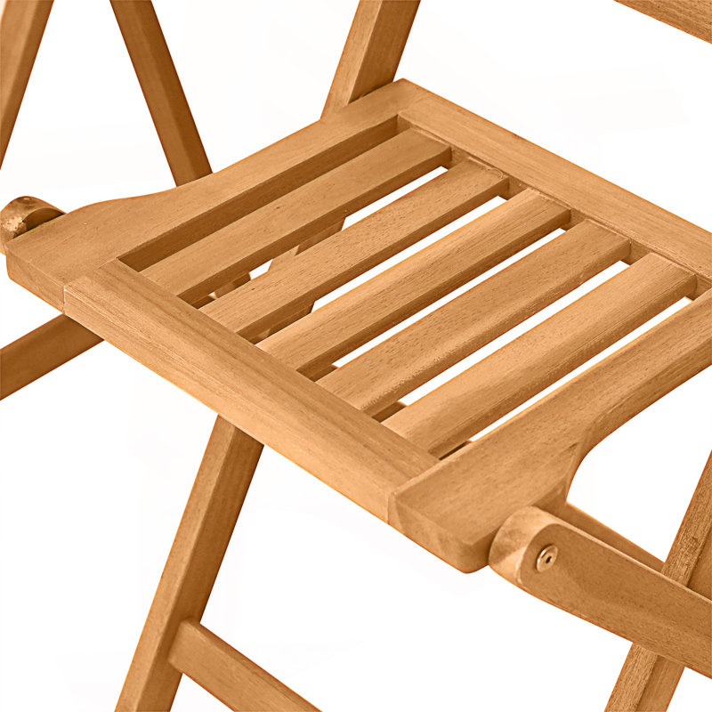 Ensemble bistro 3 pièces, meubles de patio pliants avec 2 chaises pliantes et table basse ronde