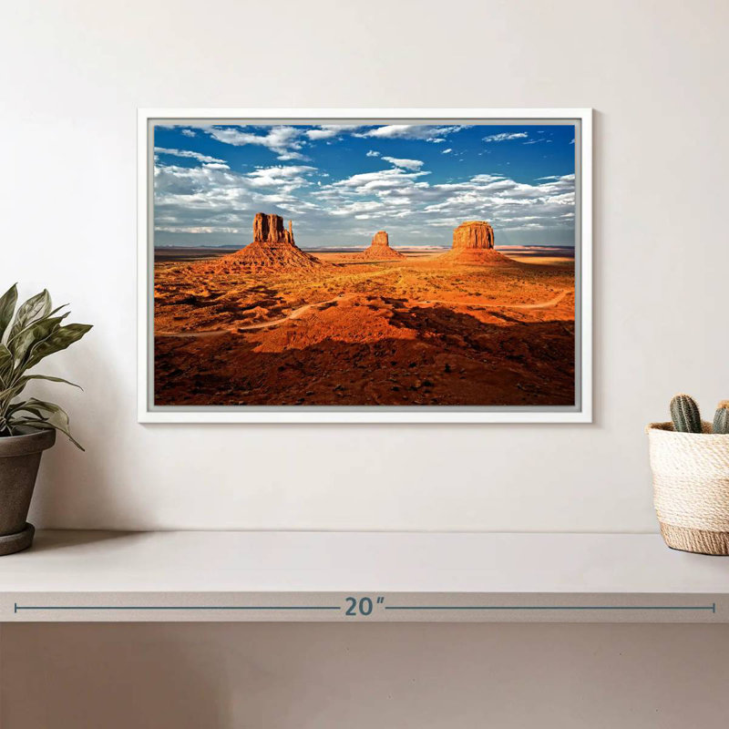 Monument Valley I, Cadre flottant blanc, 13 po x 9 po