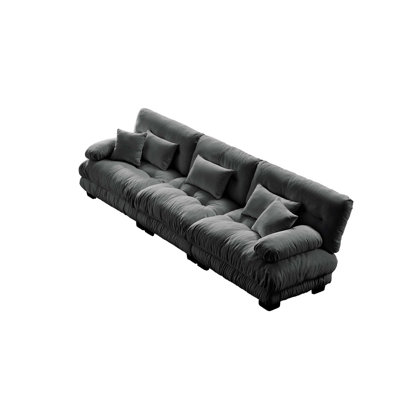 3-Seater Sectional Sofa Modular Deep Seat Sofa Couch , Chenille Sofa Soft Comfy Upholstered Furniture,Chenille