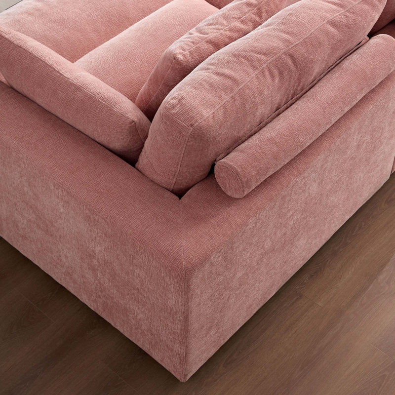 Canapé-lit double 89,76 po, Tissu rose