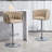360° Fabric cover Swivel Bar Stools Set of 2, Adjustable Counter Height Bar Chairs with Woven Back & Footrest,Silver chromed Bar Stools for Kitchen Island, Cafe, Pub-820814077