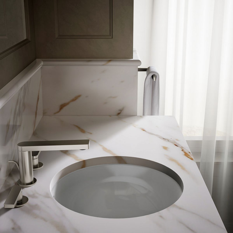 KOHLER Camber, ARTIST EDITIONS Round Undermount Bathroom Sink, Bouclé Tweed