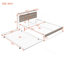 Base de lit plateforme en métal avec couchette, ports USB et support à lattes