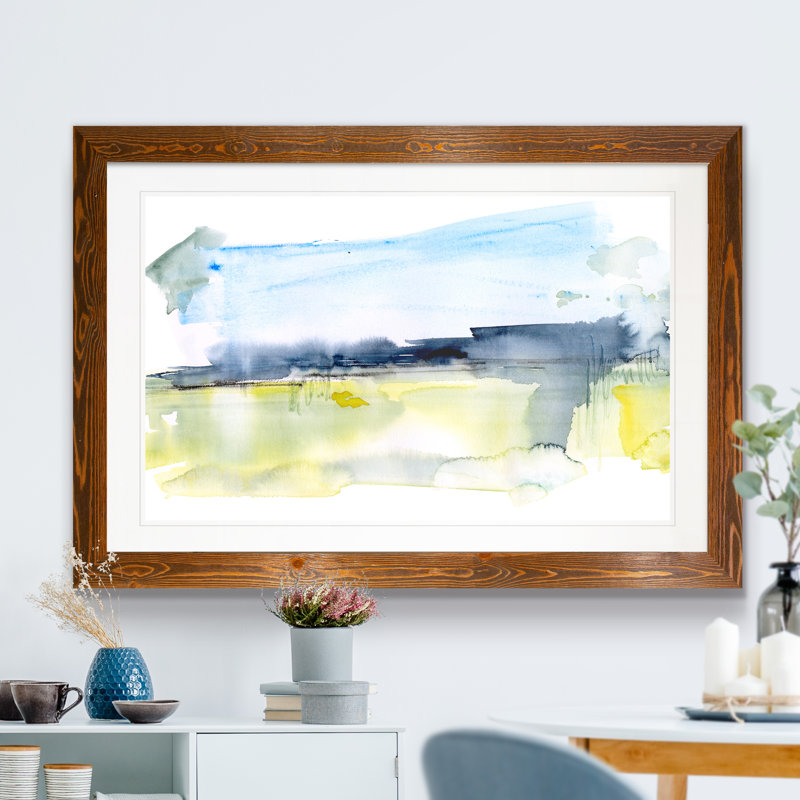 « paynes gray plains i » par paul cezanne-reproduction de photo encadrée, H 28 po x l 38 po x P 1,25 po, Blanc mat