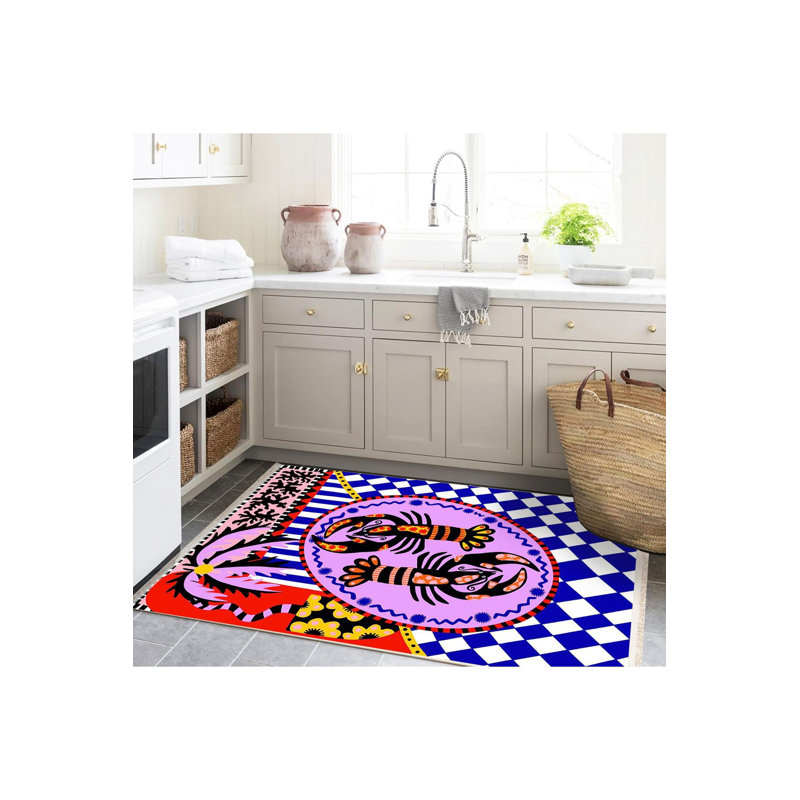Tapis multicolore multicolore, Tapis de couloir 4 pi 11 po x 9 pi 10 po inclus