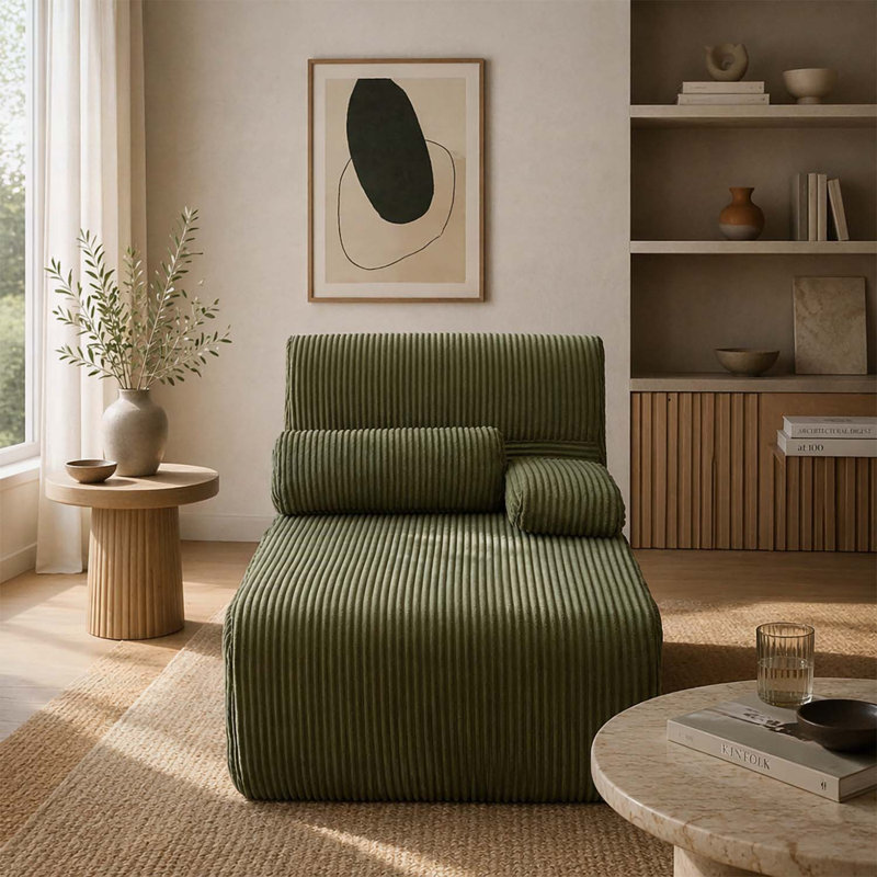 Chaise longue moderne avec conception modulaire personnalisable et support ergonomique, Green