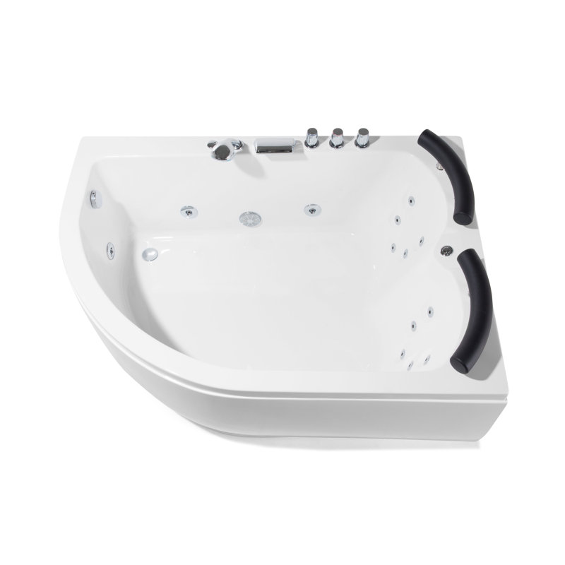 Porcher 1100mm x 1550mm Whirlpool Acrylic Bathtub with Tap, Left