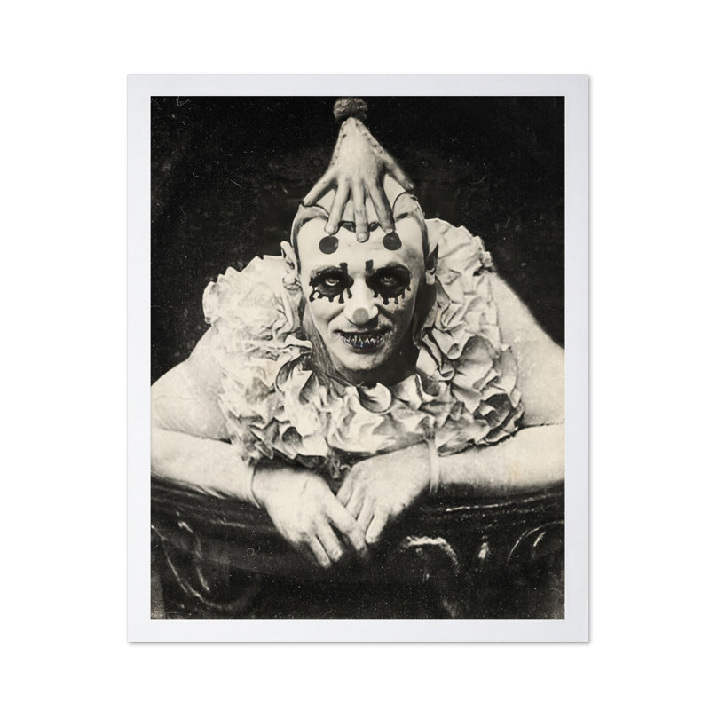 Circus Clown, Poster, 12"H x 16"W, White Framed