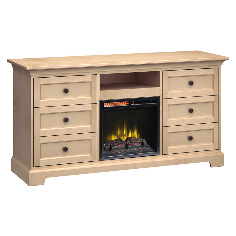 Unfinished TV Stand for TVs up to 32" with Fireplace Included