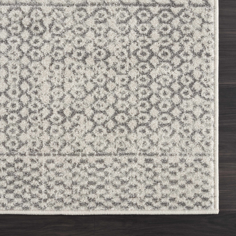Tapis gris Aleix Strippy, Tapis de couloir 2 pi 7 po x 7 pi 3 po