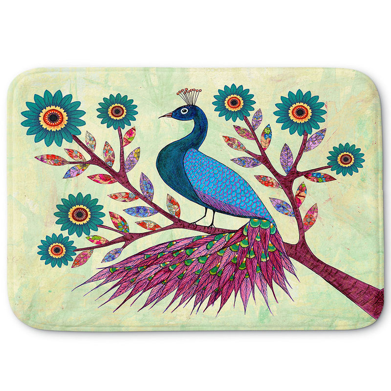 Tapis pour salle de bain en mousse à mémoire de forme peacock, H 1 po x l 34 po x L 21 po