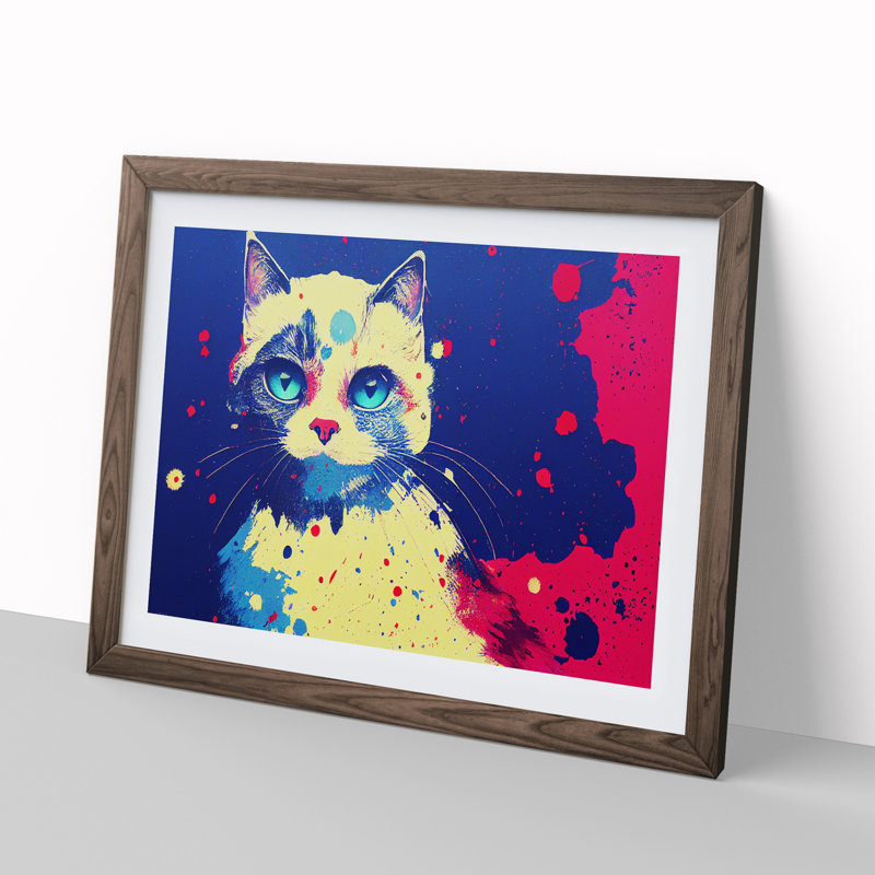 Cat Splash Vol.2 Abstract - Framed Print, 25cm H x 34cm W x 2cm D, Walnut Framed