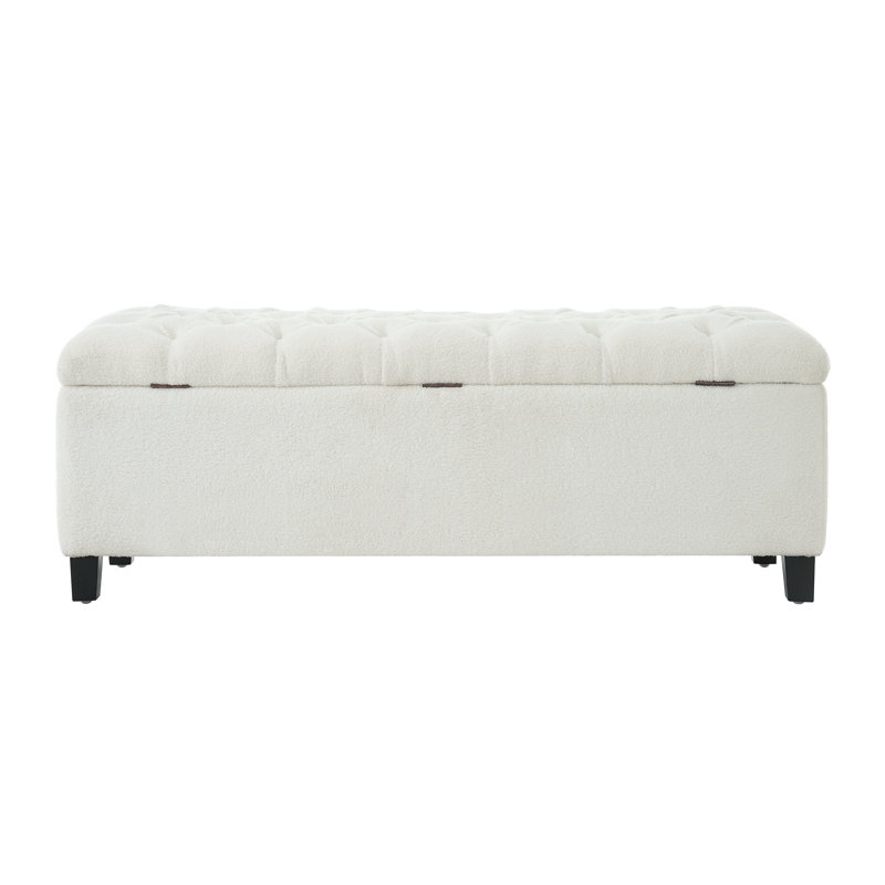 Banc de rangement avec repose-pieds White Boucle