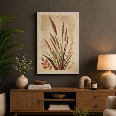 Dried Grasses Study Botanical - Wrapped Canvas