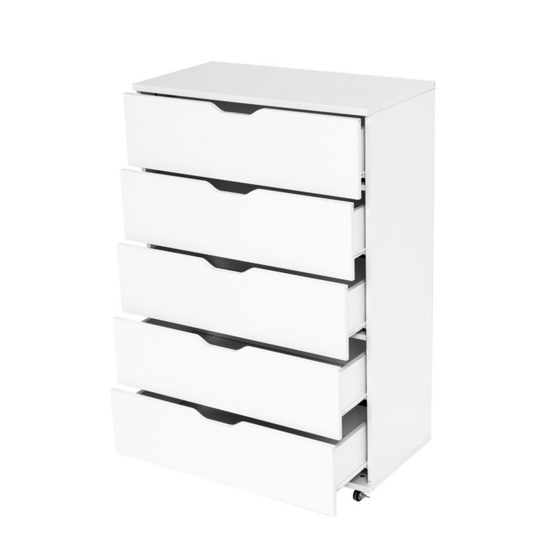 5-Drawer Dresser – Modern Storage Cabinet, Blanc