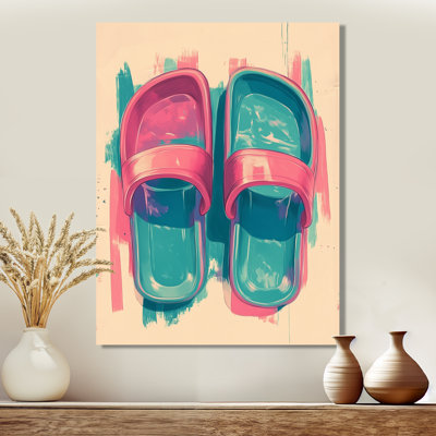 Jelly Sandals Summer - Nineties Nostalgia, toile encadrée, décoration murale