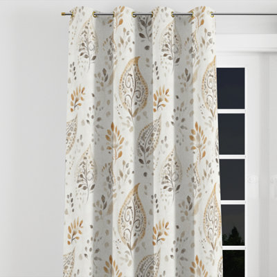 Panneaux de rideaux Modern - rideau à motif floral à motif cachemire beige scandinave - 1 panneau