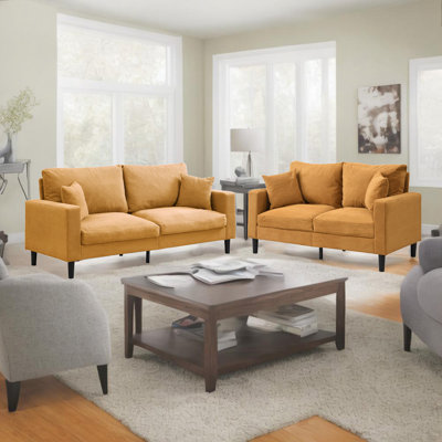 Two Piece Sofa Set, Living Room Three Seater+Two Seater, Comfy , Modern Upholstered Sofa, Living Room Bedroom Apartment Small Space , Corduroy