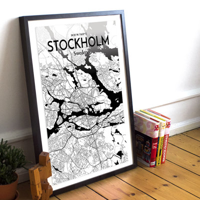 Stockholm City Map - No Frame Print