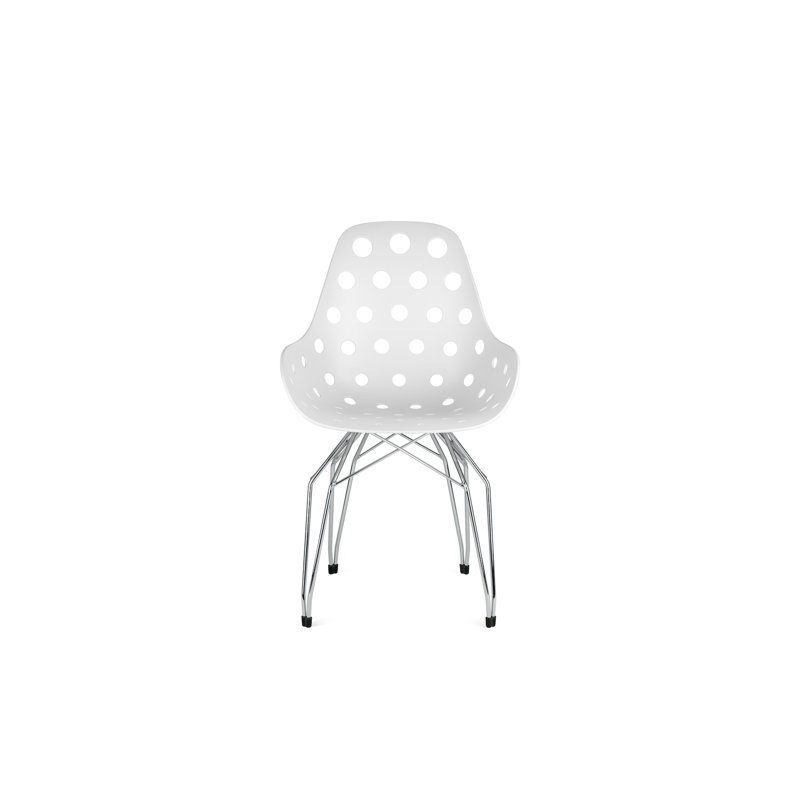 Chaise avec accoudoirs Gallatin, Blanc / Chrome