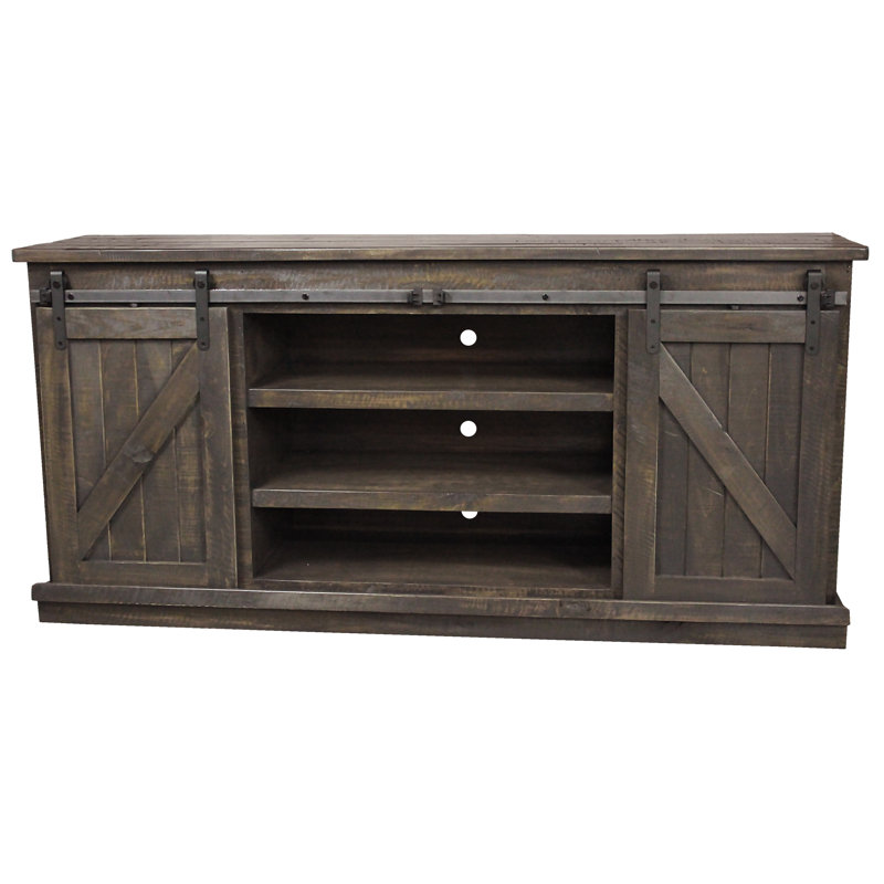 Mihika Unfinished TV Stand for TVs up to 78", Driftwood