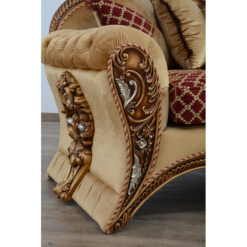 New Emperador II Loveseat, Light Brown Polyester Blend