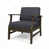 Dark Gray Cushion/Brown Frame