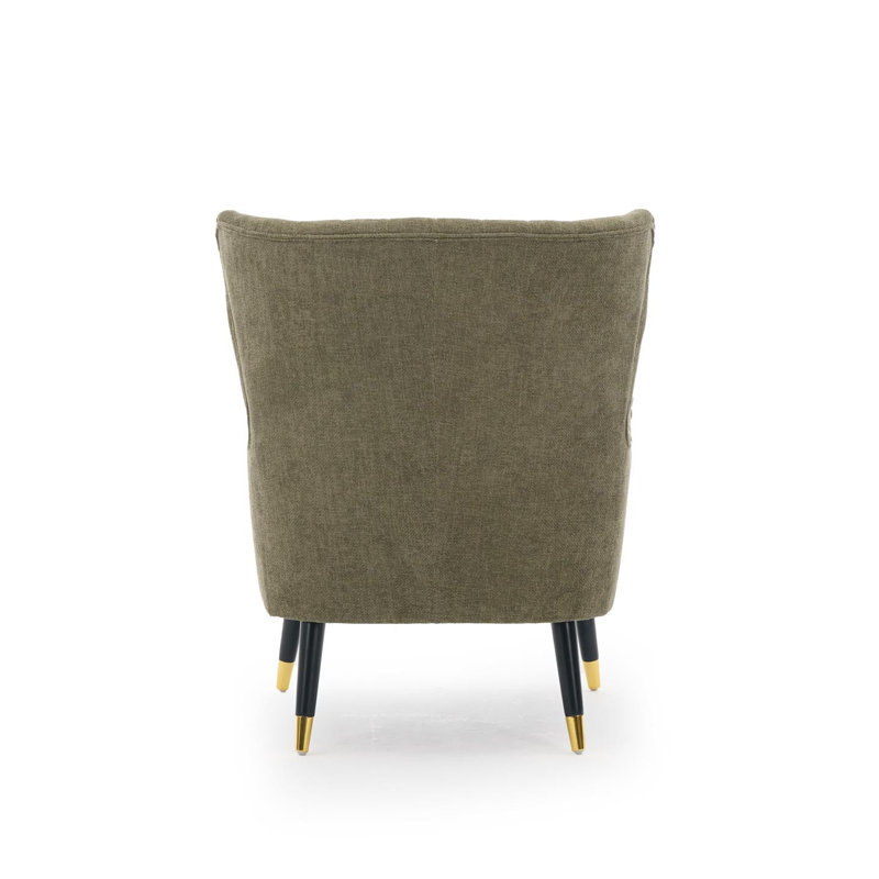 Nettey Upholstered Wingback Chair, Chenille, Sage Green