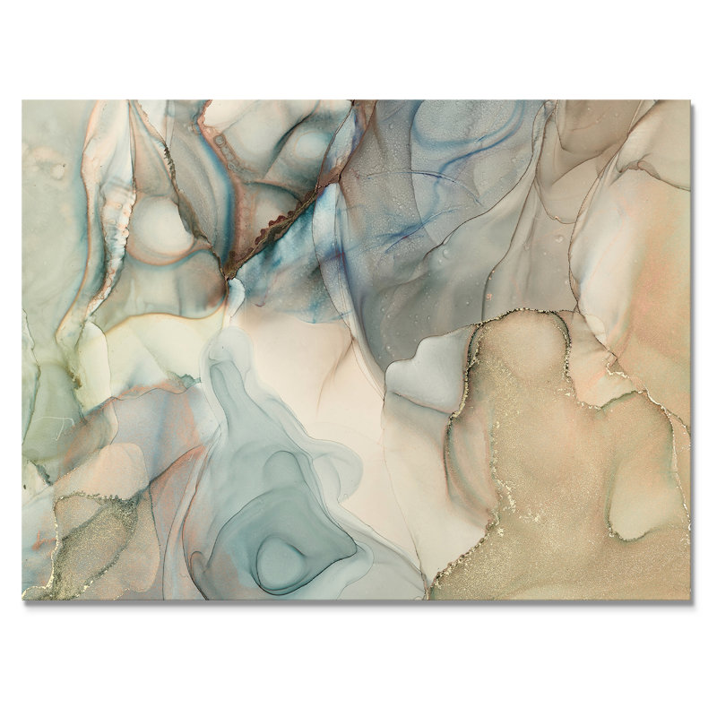 «Gray Tender Liquide Art I», reproduction sur toile, H 24 po x l 32 po x P 1 po, Toile tendue