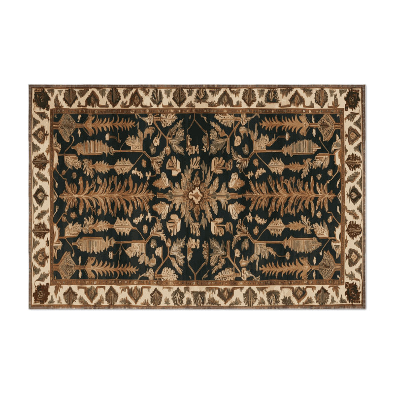 Turkish Brown Indoor and Outdoor Area Rug, Rectangle 9' x 12'