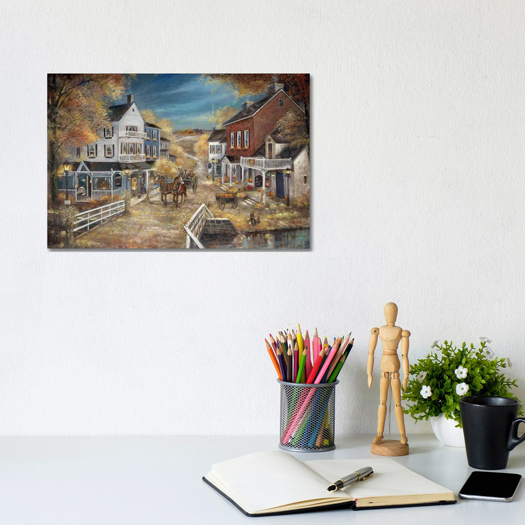 Harvest Village von Ruane Manning - Galerie-verpackte Leinwand Giclée auf Leinwand