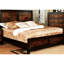 Grand lit moderne / noyer en bois massif avec design transitionnel de parquet