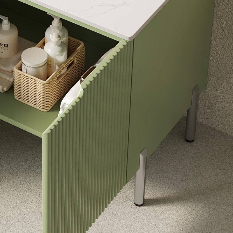 Meuble-lavabo autoportant de 30 po avec plateau en Carrara et lavabo en céramique Raiden