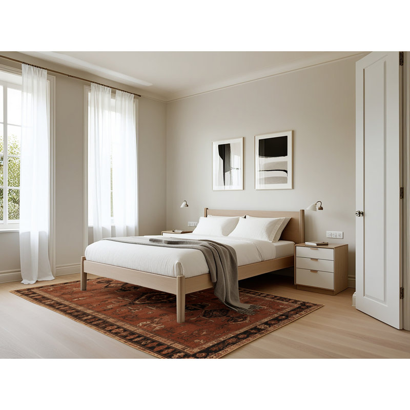 Tapis brun lavable à la machine, Rectangle 5 pi x 7 pi