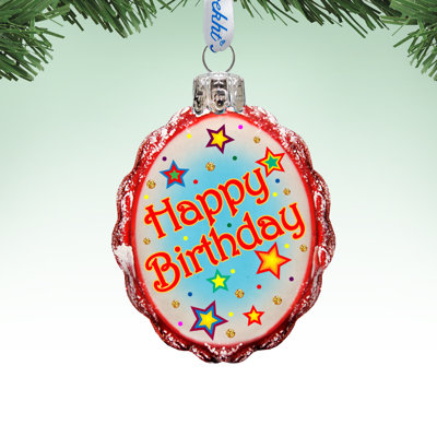 Ornement en verre happy birthday