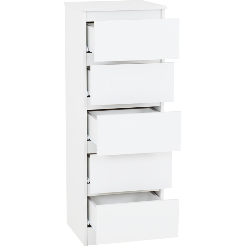 40cm W 5 - Drawer Chest of Drawers, White