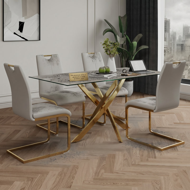Ensemble de 4 chaises de salle à manger YoungMagic l 17,91 po x P 16,54 po x H 38,3 po