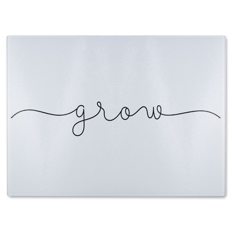 Text Glow Designer Glass Chopping Board