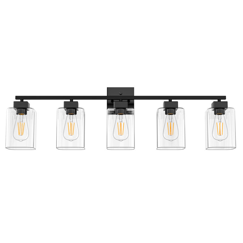 Éclairage pour coiffeuse Hartshorn, Noir mat, 5 lumières