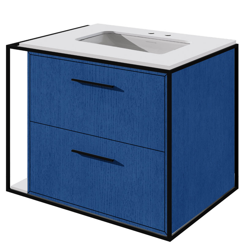 24 in. Handmade Single Vanity, Cloud, Matte Black, Double