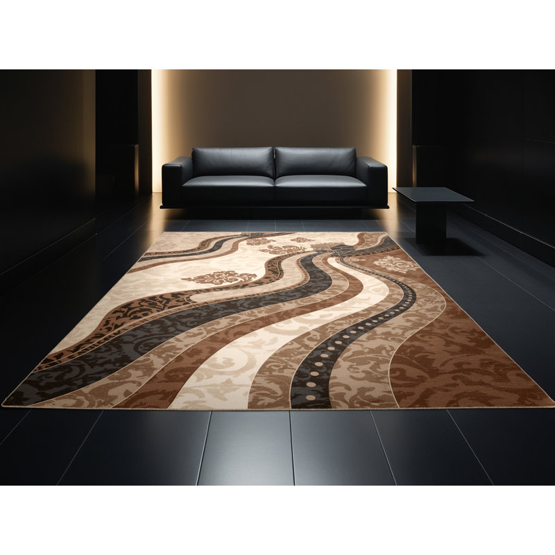 Tapis damassé classique orkan Great Wall China - beige, 5 x 8