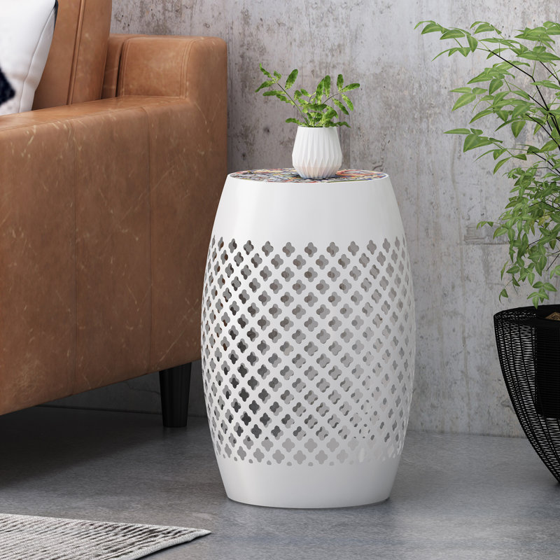 Derryck End Table, White