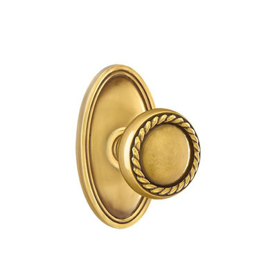Ensemble de boutons de passage Emtek avec bouton ovale Roestte et corde