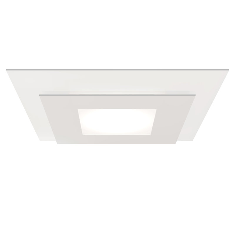 Contemporary Offset 20" Textured White Aluminum LED Flush Mount
