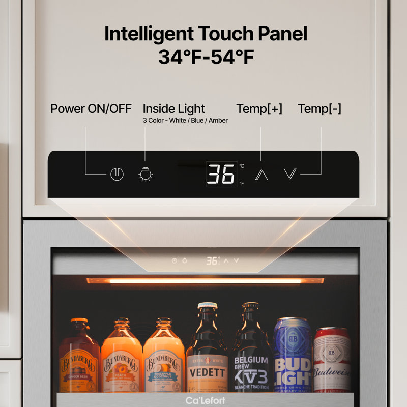428L Left Swing Door Beverage Refrigerators & Coolers with Large Capacity, Quiet Inverter Cooling and Dual-Layer UV-Proof Glass Door