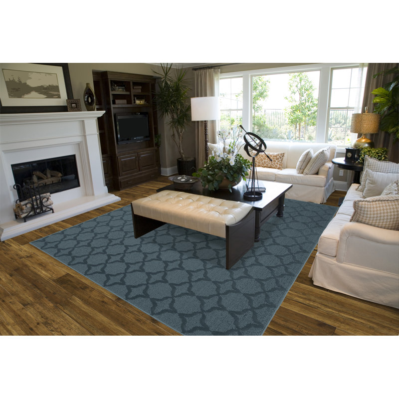 Togut Non-Slip Polypropylene Seafoam Area Rug, Rectangle 7'6" x 9'6"