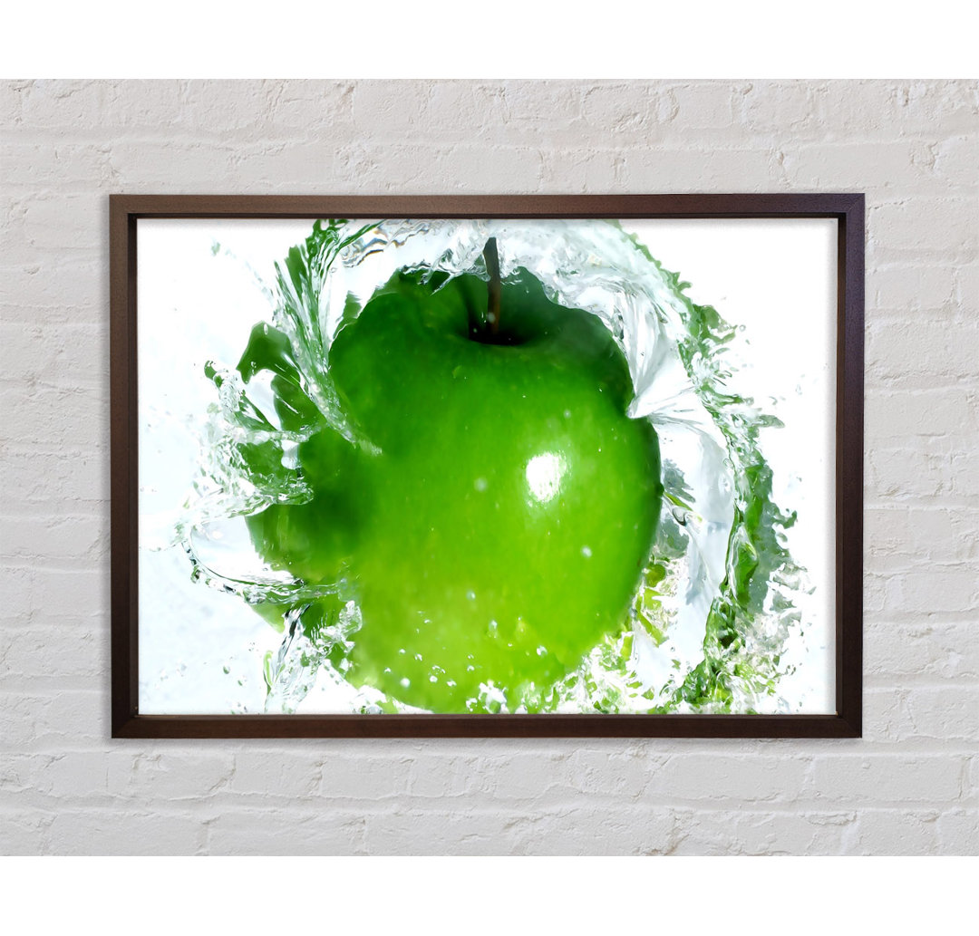 Apple Water Splash Gerahmter Druck