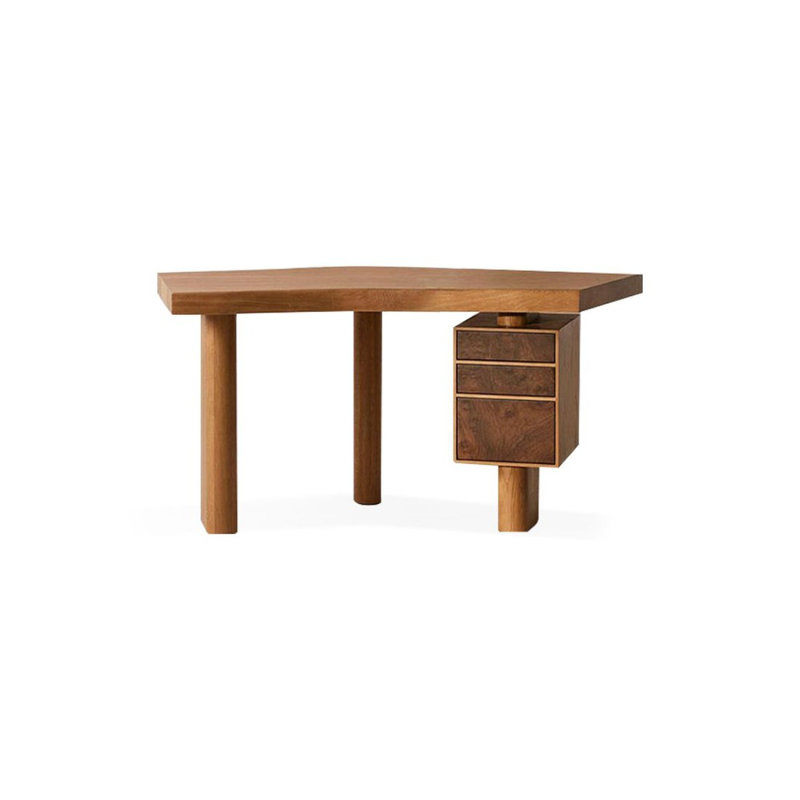 Creative solid wood desk with drawer cabinet, Right Hand Return, 29.53" H x 55.12" W x 23.62" D